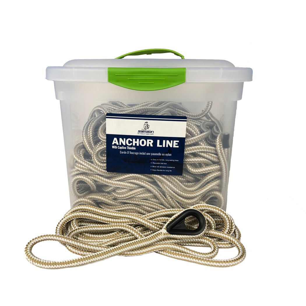 Samson HarborMaster Double Braid Nylon Anchor Lines - White and Gold
