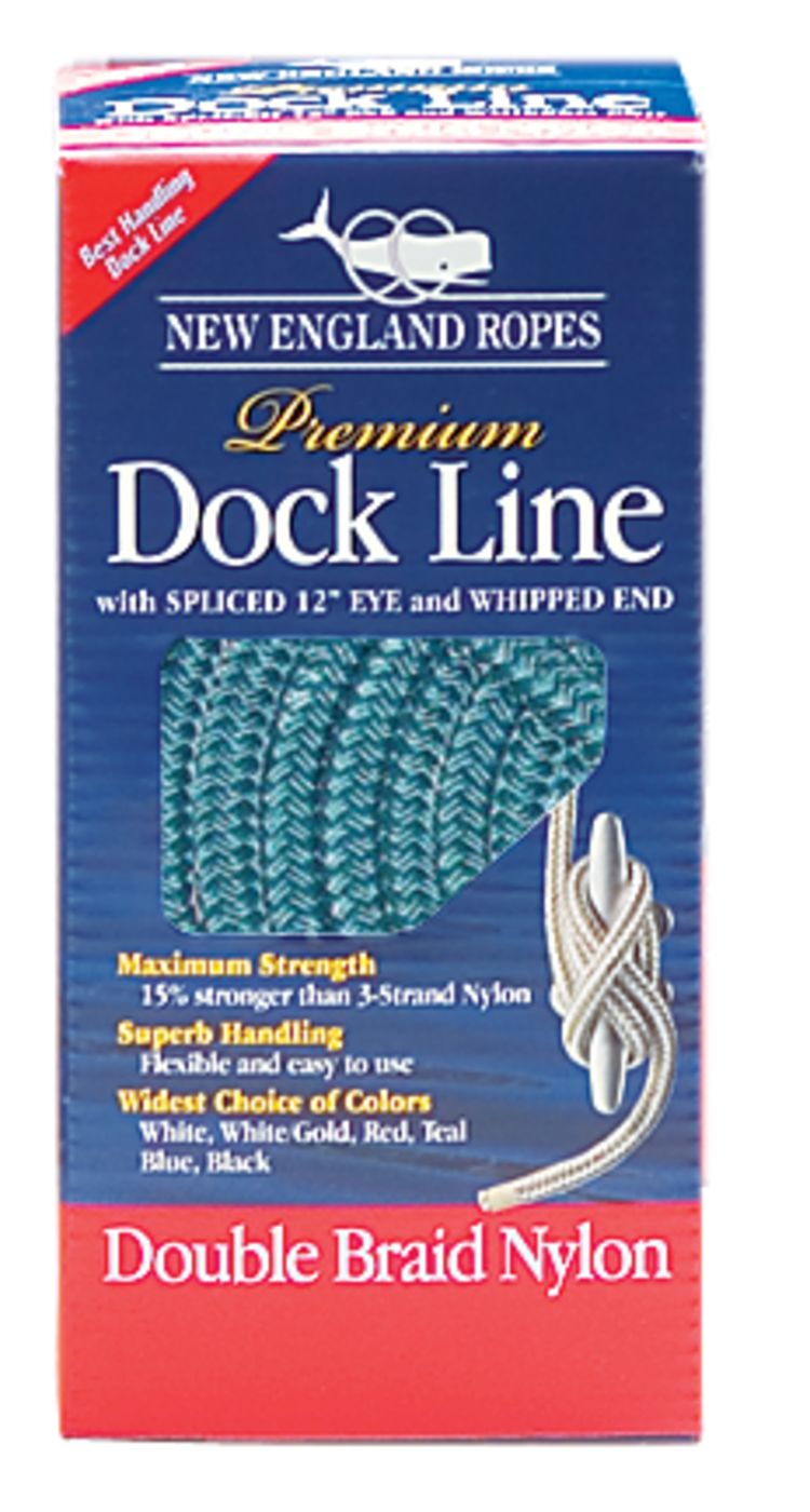Pre-Spliced Dock Lines, Teal - New England Rope | Fisheries Supply