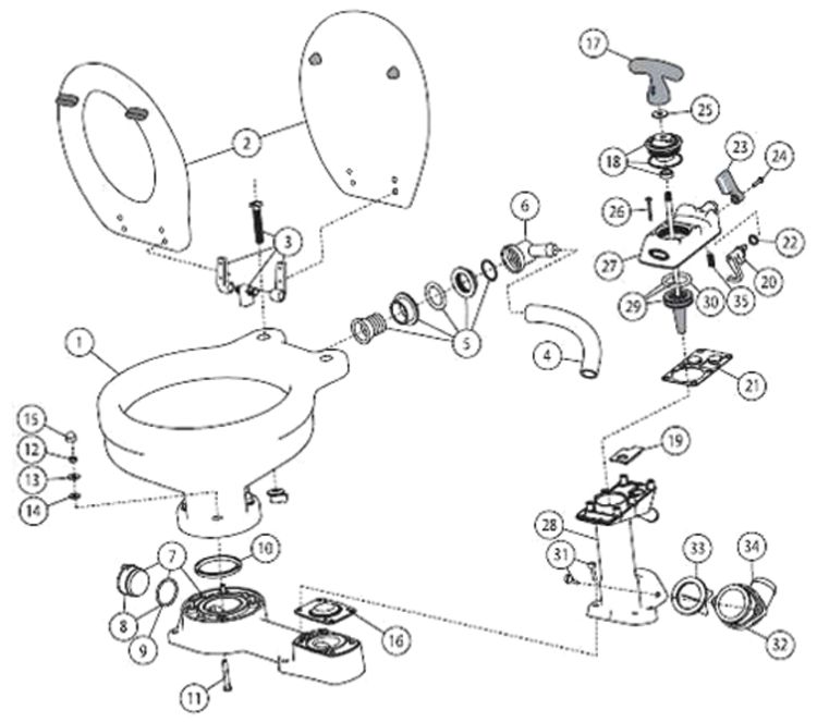 marine toilet parts