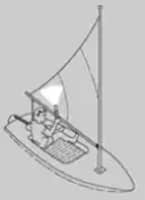 Small sailing dinghy under 7 meters using a portable white light torch for collision avoidance