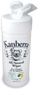 Container of Kanberra Wipes multi-purpose tea tree oil cleaning wipes for marine surfaces