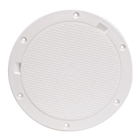 8IN WHT DIMPLE PRY OUT DECK PLATE