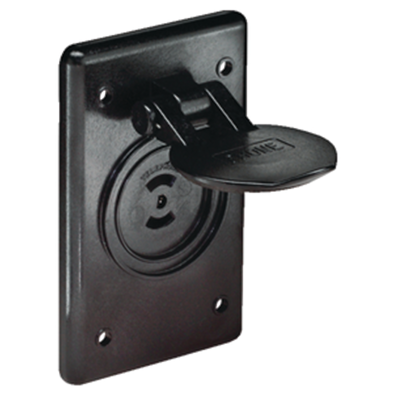 BLACK POLYCARB. TELEPHONE OUTLET