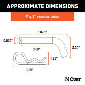 5/8" Hitch Pin (2" Receiver, Zinc)