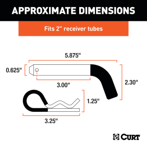 5/8" Hitch Pin (2" Receiver, Zinc with Rubber Grip)