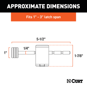 Coupler Lock (1/4" Pin, 1" to 3" Latch Span, Right-Angle, Chrome)