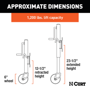 Marine Jack with 6" Wheel (1,200 lbs, 10" Travel)