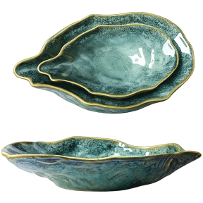Oyster Shell Serving Bowls, 2-Pack