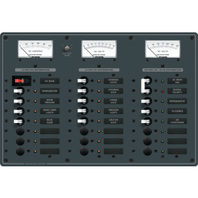 AC Main + 6 Position /DC Main + 15 Positions Circuit Breaker Panel