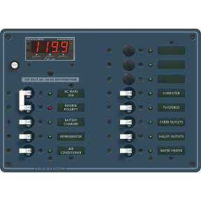 AC Main + 6 Positions/DC Main + 18 Positions Circuit Breaker Panel