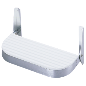 Rounded White Polymer Folding Foot Rest