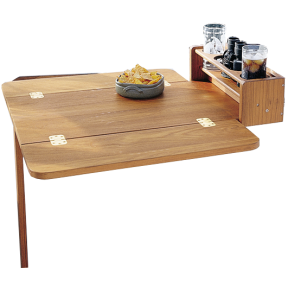 Cockpit Table w&frasl;Folding Leafs &amp; Four Drink Holders