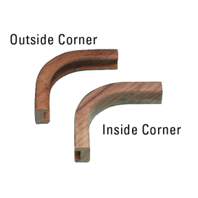 Teak Inside and Outside Corner Bulkhead Molding