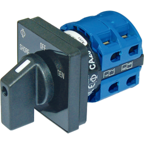 No. 9010 120V AC 3-Source Selector Rotary Switch & Panels - 30A, 120V 30A 2 POLE 3 SOURCE SWITCH PANEL