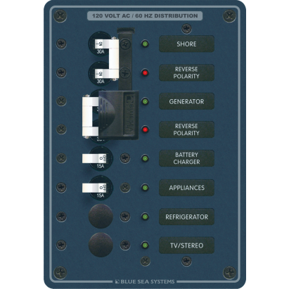 2 Sources Selector/AC Main + 17 Positions Circuit Breaker Panel