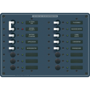 AC 2 Sources Selector + 9 Positions Circuit Breaker Panel