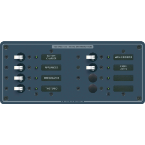 AC Main + Additional Positions Horizontal Circuit Breaker Panel, 1 x 30A, 8 x 15A (6 Empty)
