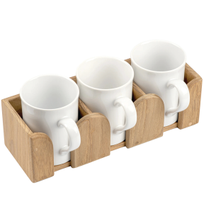 THREE MUG HOLDER, TEAK