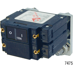 C-Series DC Flat Rocker Double Pole Circuit Breakers, 200A DC