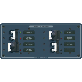2 Sources Selector/AC Main + 4 Positions Circuit Breaker Panel