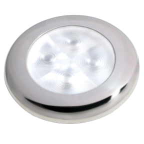 SlimLine LED Round Lamp - White, Stainless Trim