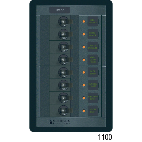 360 Panel Systems DC - 16 Positions with Analog Amp & Voltmeters, Black Toggle DC 16 Position