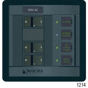 360 Panel System DC Breakers No Meters - 4 Positions, Black Toggle