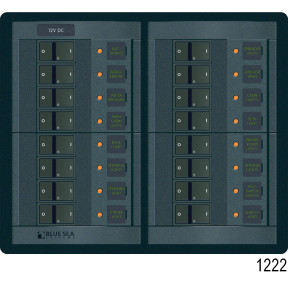 360 Panel System DC Breakers No Meters - 12 Positions, Rocker