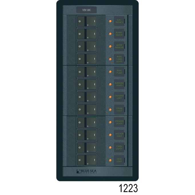 360 Panel Systems DC - 8 Positions with Analog Amp & Voltmeters - 15 A