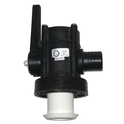 Marelon® Full-Flow Seacock - Mushroom Thru-Hull x Ball Valve x 90&deg; Hose Barb - OEM