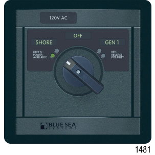 No. 9010 120V AC 3-Source Selector Rotary Switch & Panels - 30A, 120V 30A 2 POLE 3 SOURCE SWITCH PANEL