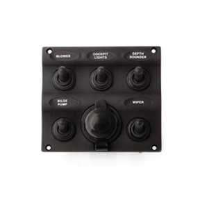Five Toggle Switch Panel With Power Socket