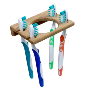 GLASS & TOOTHBRUSH HOLDER, TEAK
