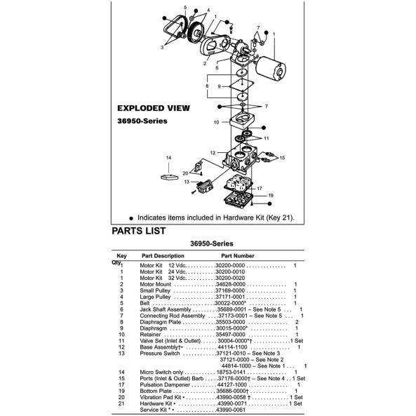 36900, 36800, 36950 Replacement Parts