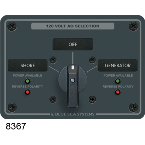 #9009 120V AC 2-Source Selector Rotary Switch &amp; Panels - 30A