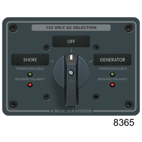 #9011 120V AC 2-Source Selector Rotary Switch &amp; Panels - 65A