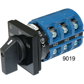 #9019 120&frasl;240V AC 2-Source Selector Rotary Switch &amp; Panels - 65A