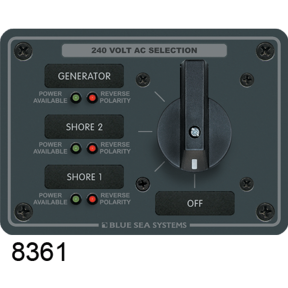 #9077 120&frasl;240V AC 3-Source Selector Rotary Switch &amp; Panels - 65A