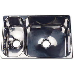 SS DOUBLE SINK 19-1/2IN X 13IN X 6IN