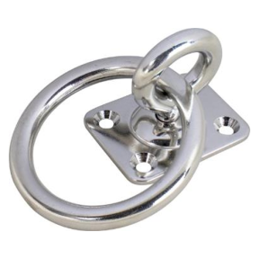 SS SWIVEL EYE PLATE W/RING 1-9/16X2IN