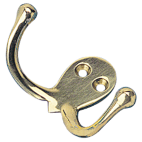 BRS DBL COAT HOOK