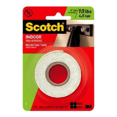 Scotch Indoor Mounting Tape, 1in x 50in