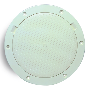 8IN BEIGE DIMPLE PRY OUT DECK PLATE