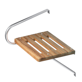 60900 of Whitecap Industries Teak Swim Platform with Handrail