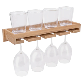 WINEGLASS RACK WITH SHELF  TEAK