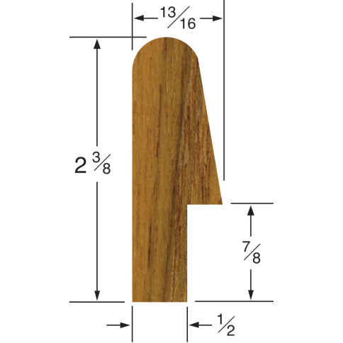 Teak Bunk Rail Molding