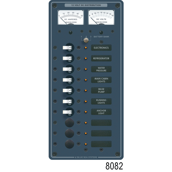 AC Main + 6 Position /DC Main + 15 Positions Circuit Breaker Panel