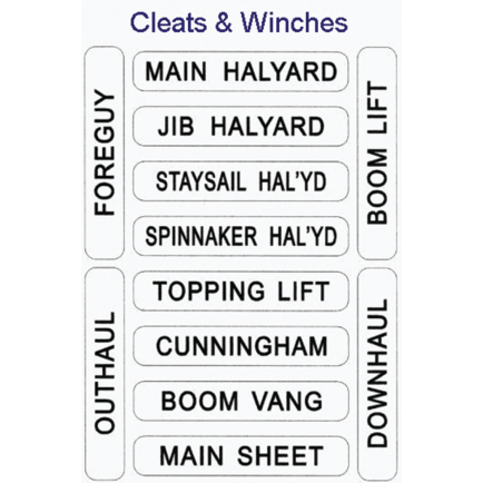 HALYARD CLEAT & WINCH LABELS