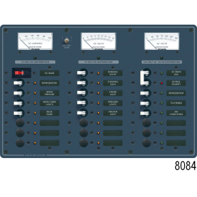 2 AC Sources + 12 AC Positions/DC Main + 7 DC Positions Circuit Breaker Panel