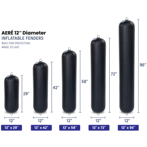 Aere 12" Diameter Inflatable Fenders - Heavy Duty 0.9 mm Fabric